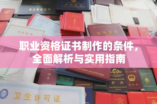 南票职业资格证书制作的条件，全面解析与实用指南